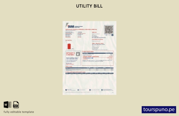 lista para imprimir plantilla de factura de servicios públicos de energía SSE de